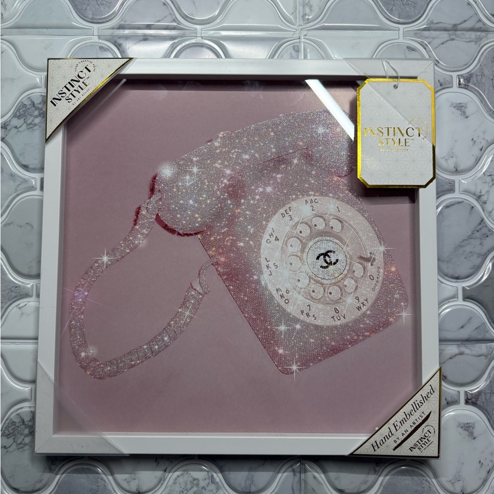 Chanel Pink Glitter Telephone Wall Art